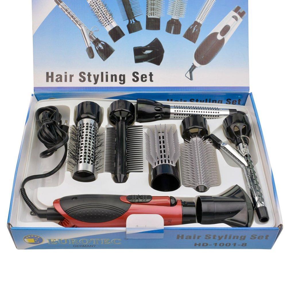 Hair Dryer &amp; Volumizer Hair Straightener Brush 800W Blow Dryer Air Brush Curling Wand Concentrator Nozzle Comb Hairdryer: UK Plug / With Box