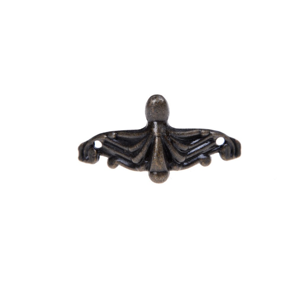 Caja de madera de bronce para muebles, 4 Uds., Protector de esquina de patas, triángulo, rota tallada, soporte decorativo