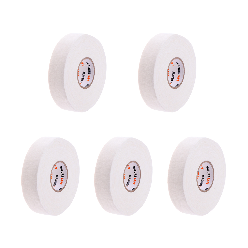 Hockey Tape - Cloth Hockey Stick Tape - 5 Roll - 1 Inch Wide 25 Yards White