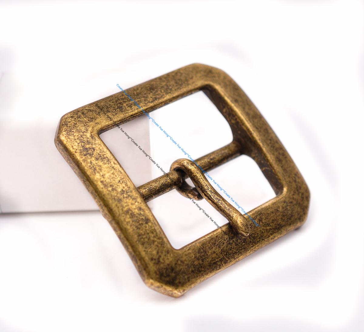 Sterke Zware Stevige Western Cowboy Stevige Messing Rechthoekige Center Bar Pin Gesp Vervanging Fit 40Mm Band