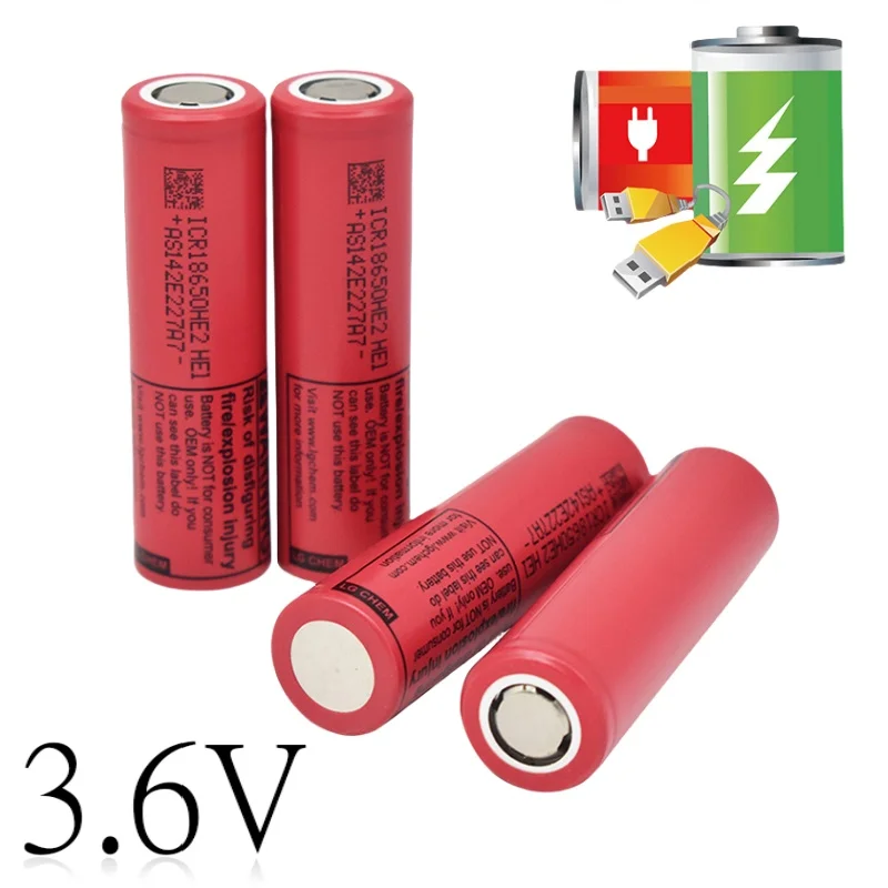 18650 HE2 Akumulator 3,6 V 2500 mAh ICR18650-HE2, używany do różnych produktów elektronicznych, zabawek Z ładowarką USB