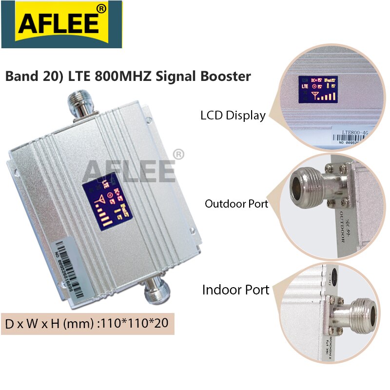 1PCS Band20 LTE 800MHz 4G Network Mobile Signal Booster 800Mhz 4g Cell phone Amplifier 4G cellular signal repeater GSM 4g