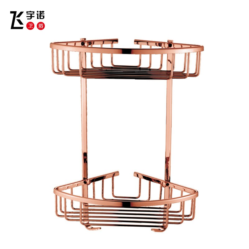 Europe Wall Hanging Towle Ring Antique Rose Gold Bathroom Hardawre Accessories Set Round Base Polished Solid Brass Bath Shelf: shelf 2