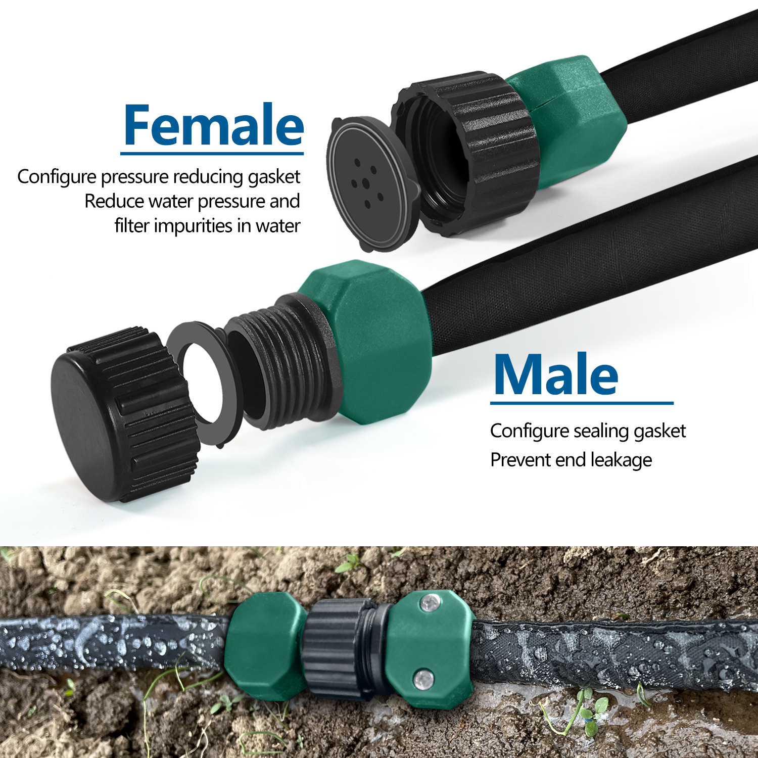 Mangueras de tubo microporoso para riego con fugas de jardín, manguera de riego subterráneo, herramienta de limpieza de riego de jardín de agua Flexible