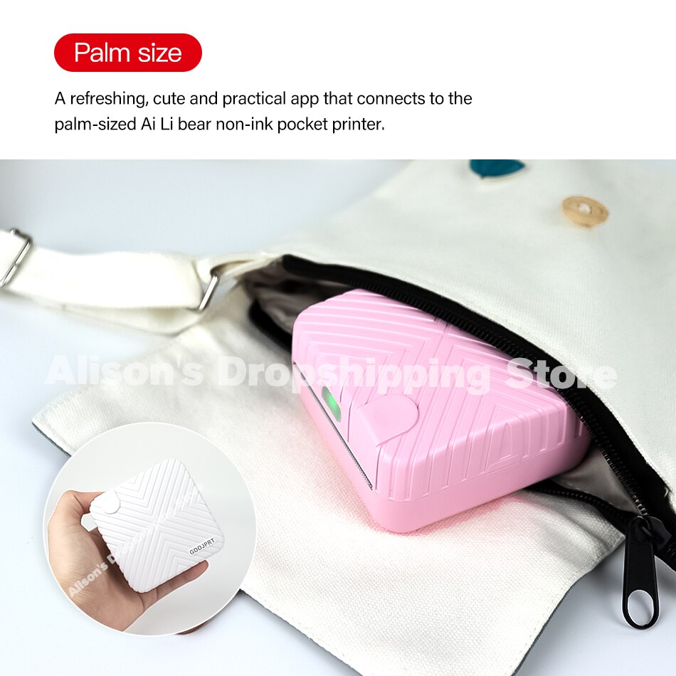 Mini Pocket Photo Printer Mobile phone Photo Printer Portable Handheld Printer for iOS and Android System for Kids Children
