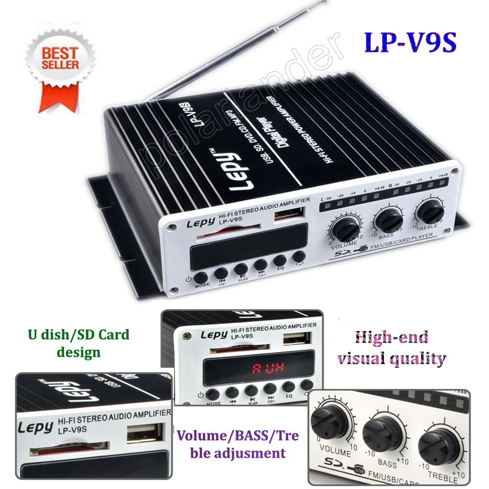 2ch output power amplifier 15WX2 RMS USB CD SD Car stereo audio power amplifier best selling small amplifier