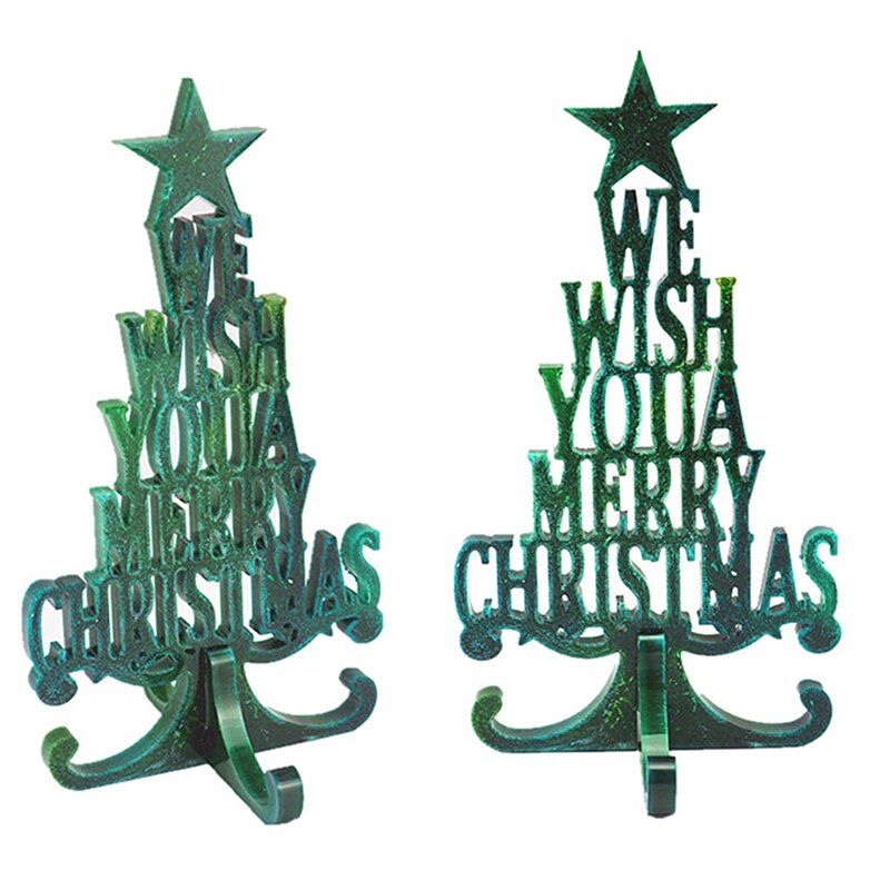 Diy krystal jul serie epoxy harpiks skimmel juletræ brev silikone skimmel juledekoration harpiks silikone