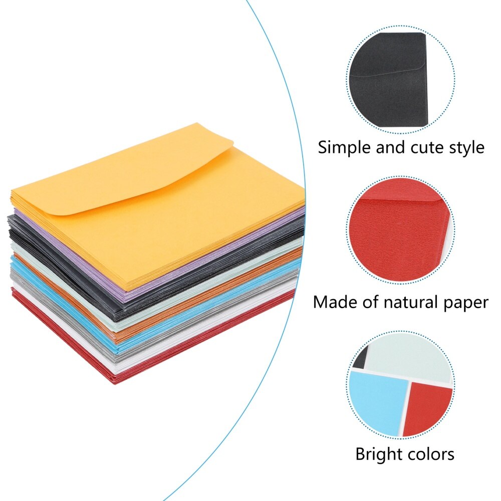 100Pcs Mini Blanco Enveloppen Kleurrijke Papier Enveloppen Foto Brief Enveloppen