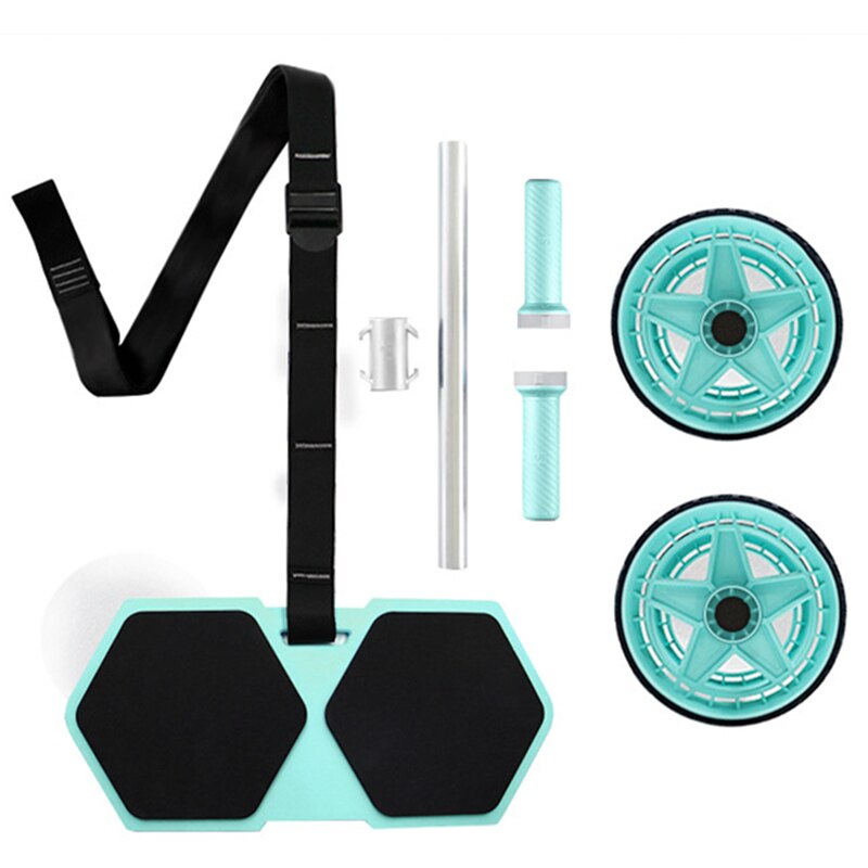Ab Rolling Wheel Set with Knee Pad &amp; Resistance Band Dual Wheels Ab Rolling Wheel Set for Upper Body Workout YS-BUY