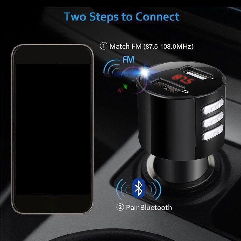 3.4A Bluetooth Fm-zender Auto Usb Lader Draadloze Radio Adapter MP3 Speler Car Kit Handsfree Snel Opladen Usb Lader