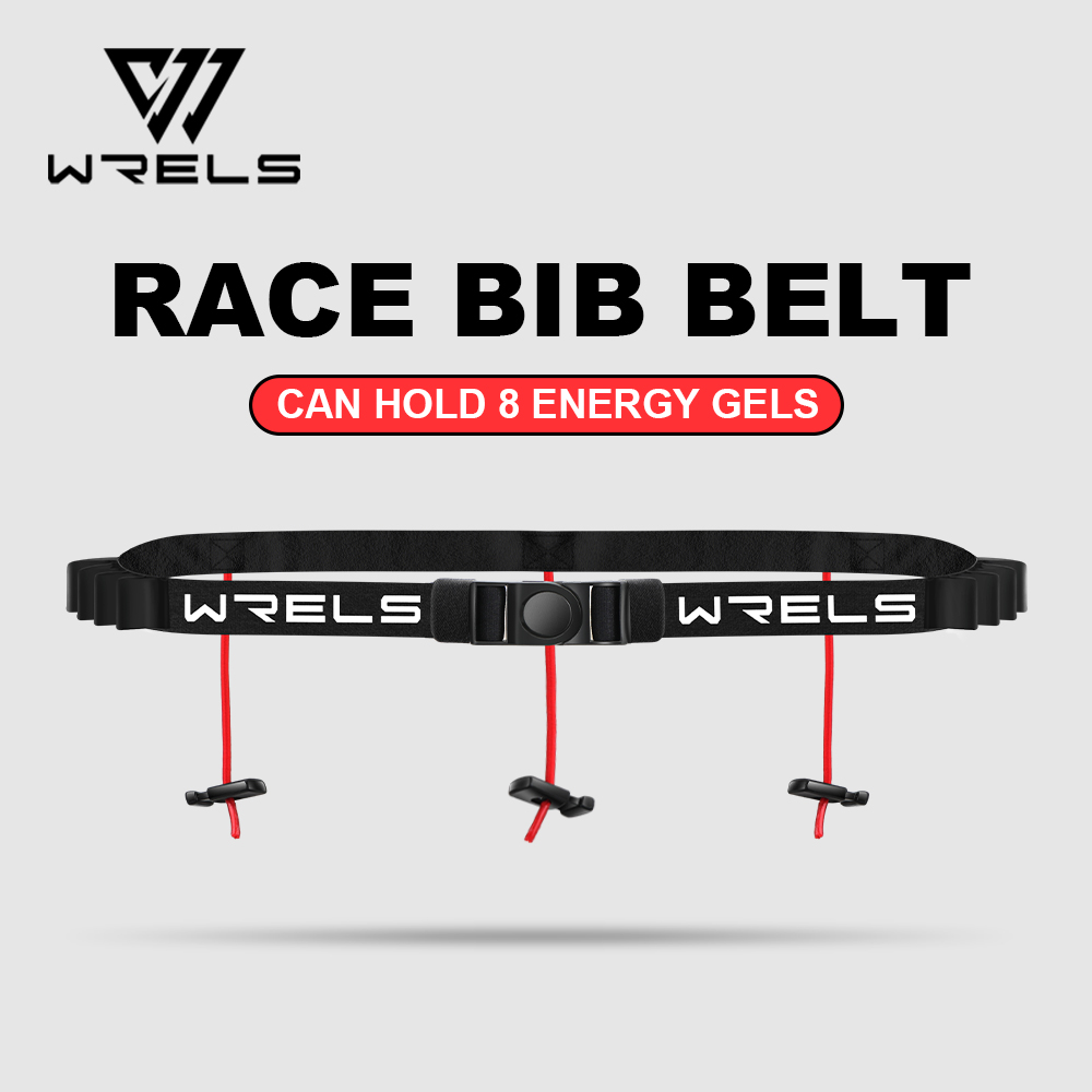 WRELS Gürtel Nummer Energie Gummiring Ironman Triathlon Laufen Schwarz Praktischer, schnell praktischer Taillengürtel für Sportwettbewerbe