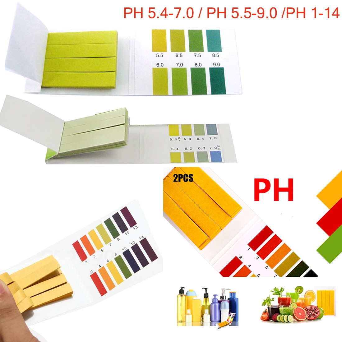 Ph 5.4-7.0, Ph 5.5-9.0, ph 1 -14 Alkaline Test Papers Strips Indicator Lab Levert Litmus Testing Kit Voor Plant,Water 80 Strips