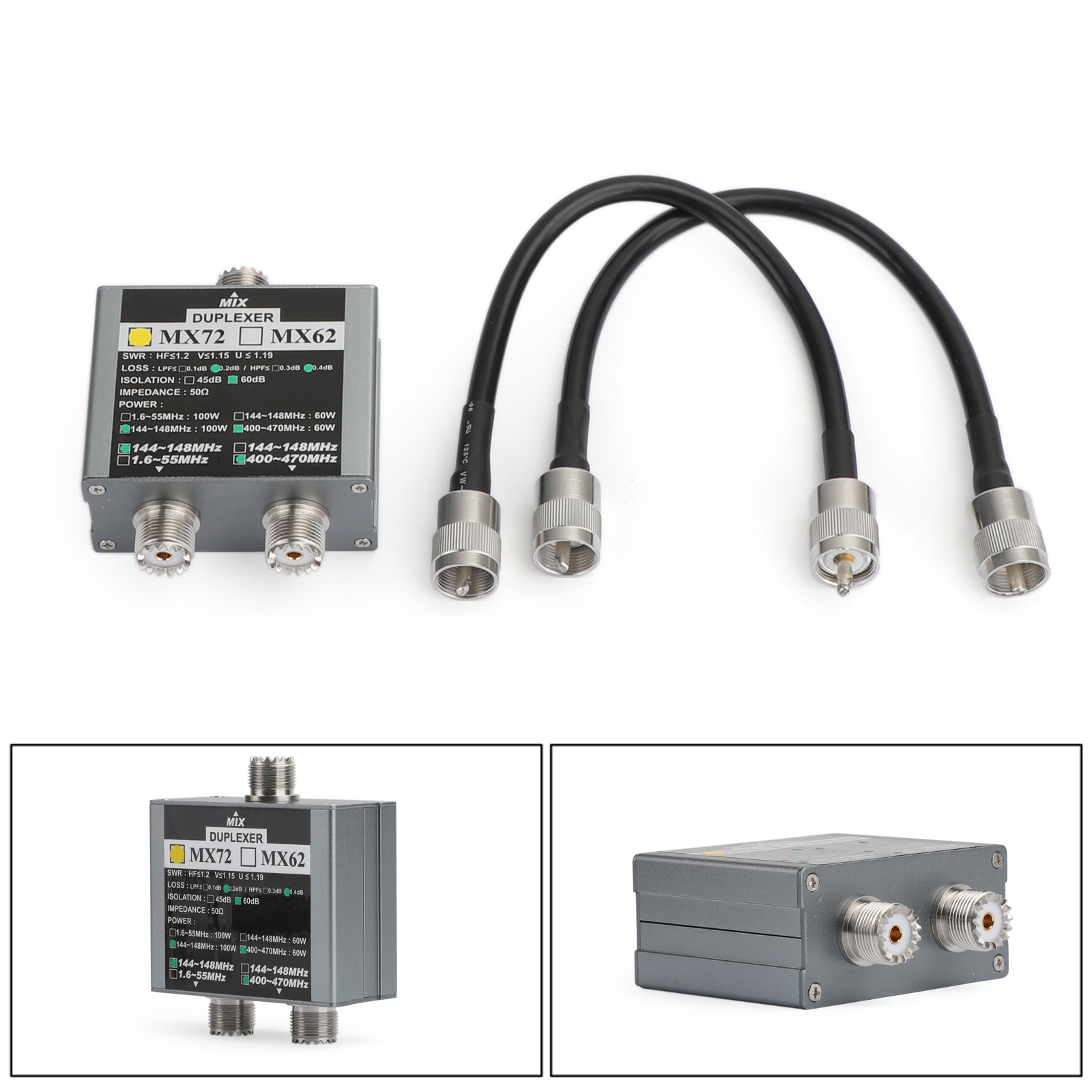 Artudatech MX72 HAM Antenna Combiner HF VHF UHF Multi-Frequency Transit Station Duplexer
