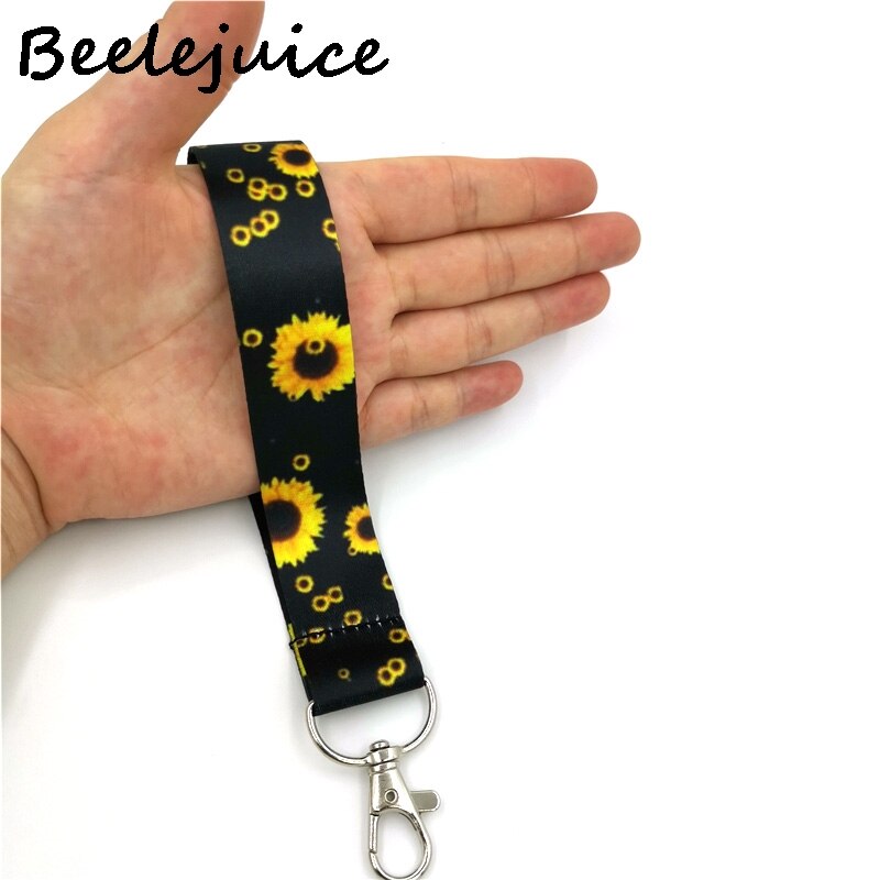 Girasoli fiori titolare della carta donna uomo affari cordino Badge porta carte porta carte studente cordino ID porta carte di credito borse: Hand Wristlet