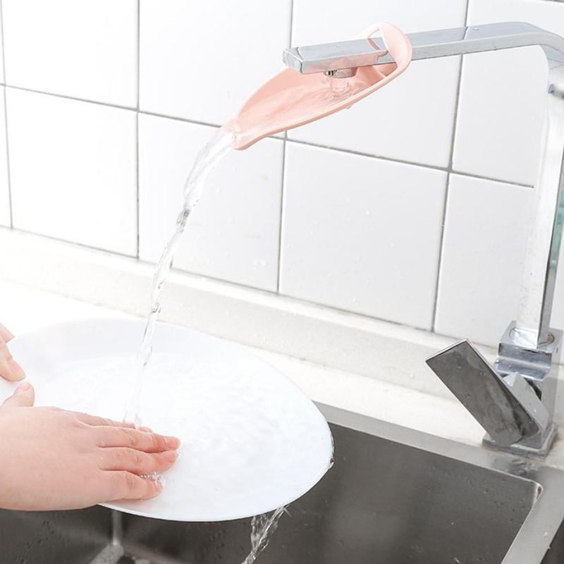 Kitchen Bathroom Accessories Silicone Faucet Extender Faucet Sink Device Hand-washing Extension Guide Children's Kids R2N6