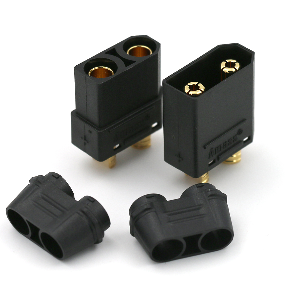 4pcs/lot Amass XT90 Battery Connector Set 4.5mm Male Female Gold Plated Banana Plug For RC Model Battery (2 pair): Yellow