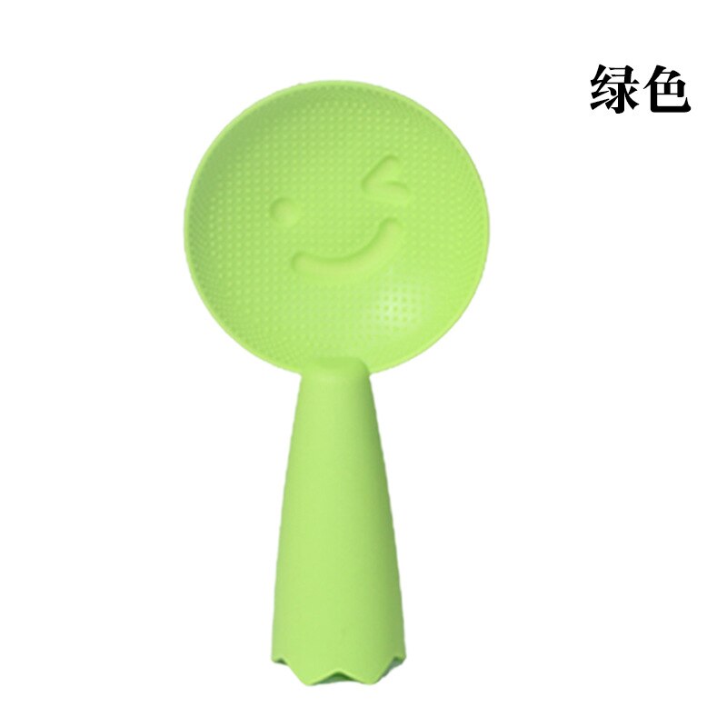 Household Rice Spoon Non-stick Rice Spoon Rice Cooker Spoon Can Stand Smiley Face Corn Fiber Rice Spoon Cute Kitchen: Green 1pcs