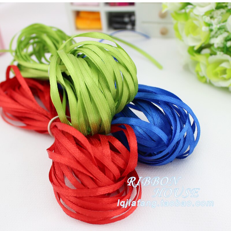 30 soorten Kleuren (20 meters/partij) 1/8 "(3mm) enkel Gezicht Satijnen Lint Singels Decoratie Kerst Accessoires DIY Linten