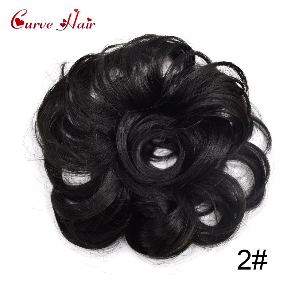 Chignon-peluca rizada de fibra sintética para niña y mujer, Potnytail, moño para el pelo, varios colores: # 2