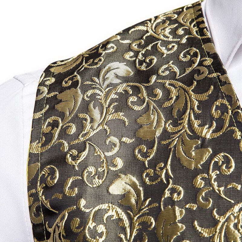 hommes imprimé fleuri Blazer gilet Steampunk Vintage Costume gilet homme gilet fête de mariage Shinny scène Costume automne