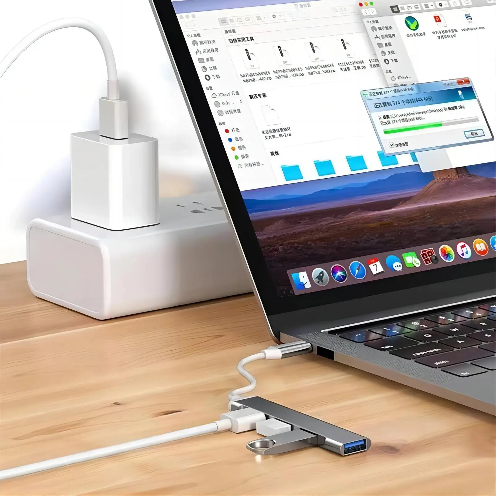 4 poorten USB HUB TYPE C Hubs USB C Docking Station USB 3.0 Splitter OTG Adapter 5G Hoge Snelheid voor PC Laptop Macbook Accessoires