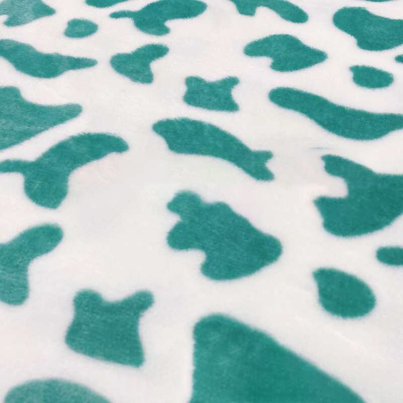 100*160cm fløjl stof sødt mælk ko mønster blødt flanel stof til diy sy sengetøj pyjamas kæledyr tæppe sofa pude: 02