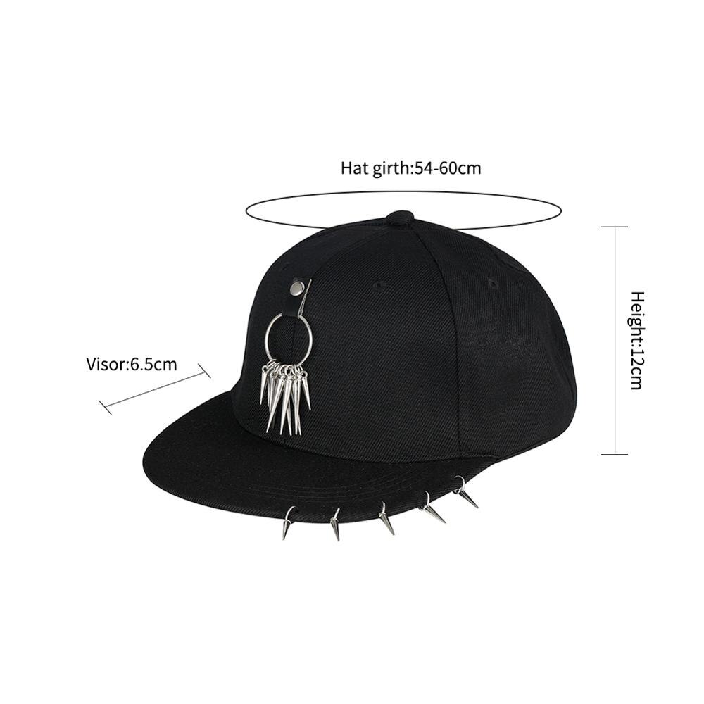 Punk Rock estilo Hip Hop sombreros Unisex anillo de Metal gorra de béisbol negro Snapback Cap Tide K Hop gorra deportiva para hombre nueva para mujer