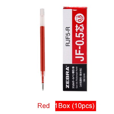 LifeMaster Zebra Gel Refills 10pcs/lot for Zebra Sarasa JJ15 Large Volume Student and Office Pen Writing Supplies JF-05/JF-04: 05 red