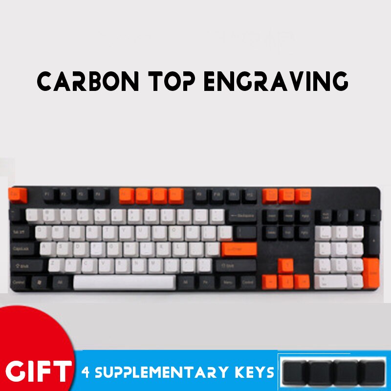 108 Key Chalk Keyset / ZEALER / Carbon Mechanical Keyboard Key cap FILCO Top / Side / Blank Engraving Personality Keycaps: Carbon Top