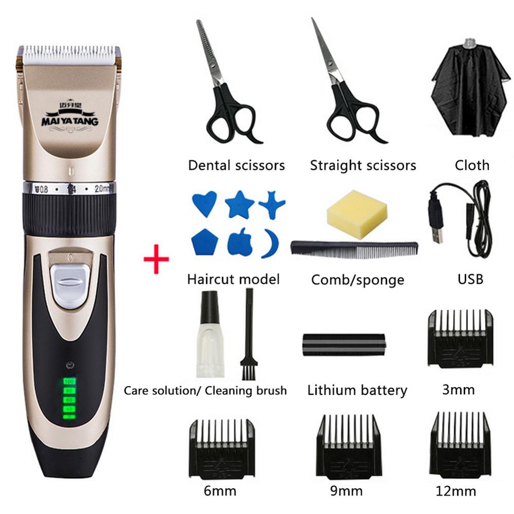 Huisdier Elektrische Tondeuse Oplaadbare Low-Noise Usb Kappers Set Hond Scheren Elektrische Kat Hond Haar Trimmer Grooming Cutter: H