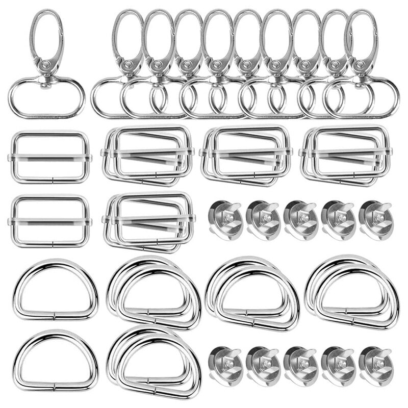 JJiaoLin Draaisluiting, 12 stuks, portemonneeslot, ovale ogen, steekslot voor tassen, accessoires