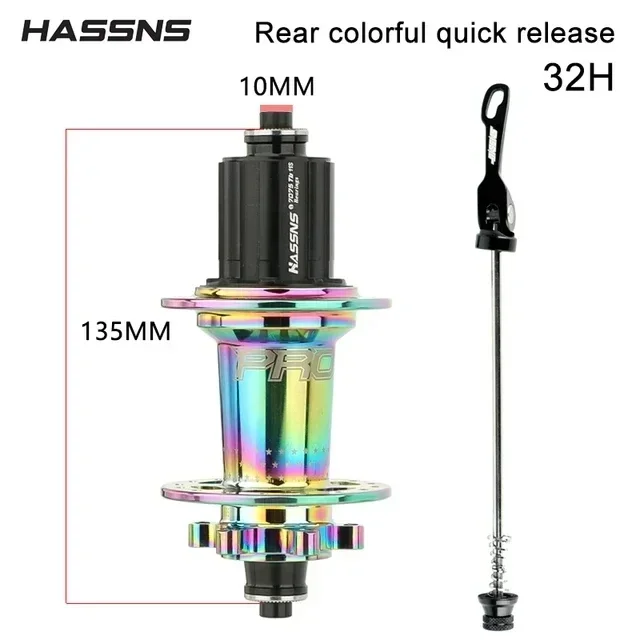 HASSNS PRO7 MTB 36H Hub 32 36 Holes Bearing Bike Freehub Rear Hub Quick Release 32H Four Palin 7 8 9 10 11 12 Speed 6 Pawl Hubs: Red