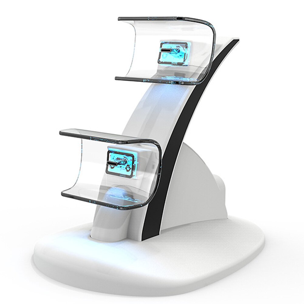 HBP-253 Cooling Fan Dual Controller Charger Dual Controller Charger Stand Wireless Joystick Charging Dock Cradle: White