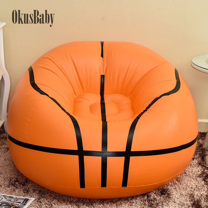 Portable PVC Soft Inflatable Basketball And Football Toy Air Sofa Indoor Home Bench for Adult Kids Outdoor Rest Stool