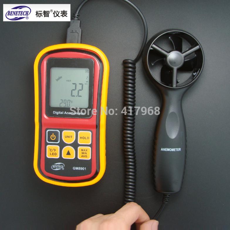 GM8901 Handheld digital anemometer Anemometer Digital wind Air temperature measurements Tester test Wind instruments