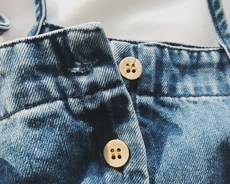 Lente baby kinder cowboybroek voor kinderen jongens en meisjes casual losse denim jeans met wijde pijpen bretels broek