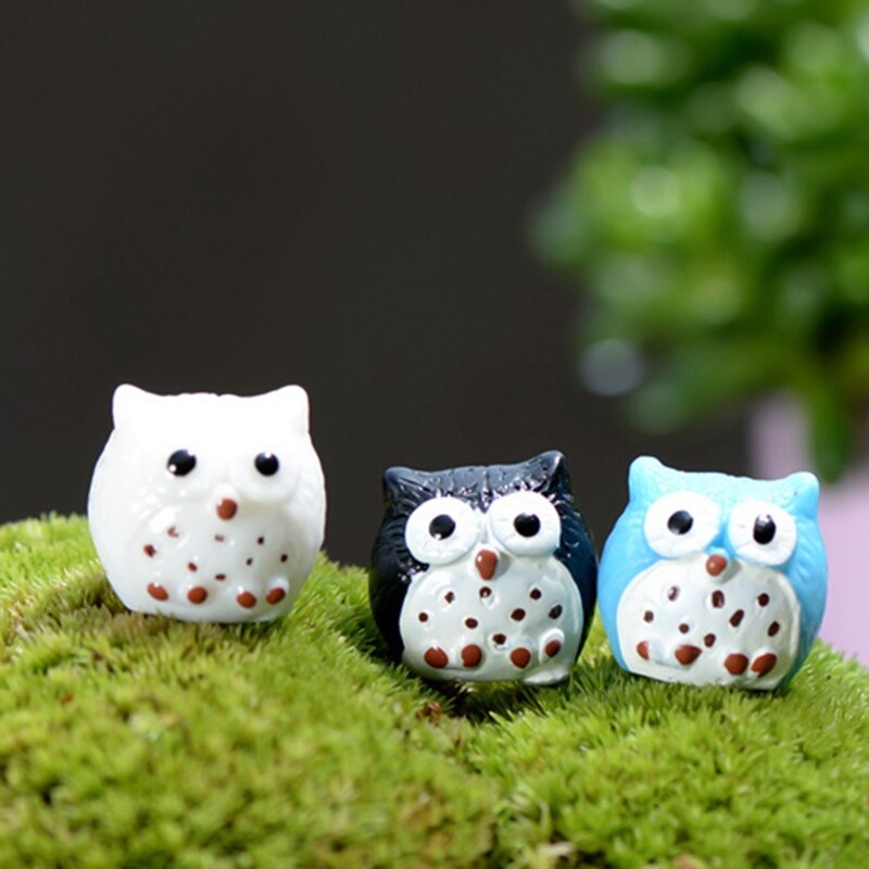 1 stk kunstig dyreugle miniature fe have hjem huse dekoration mini mikro landskabsdesign indretning 5 farver