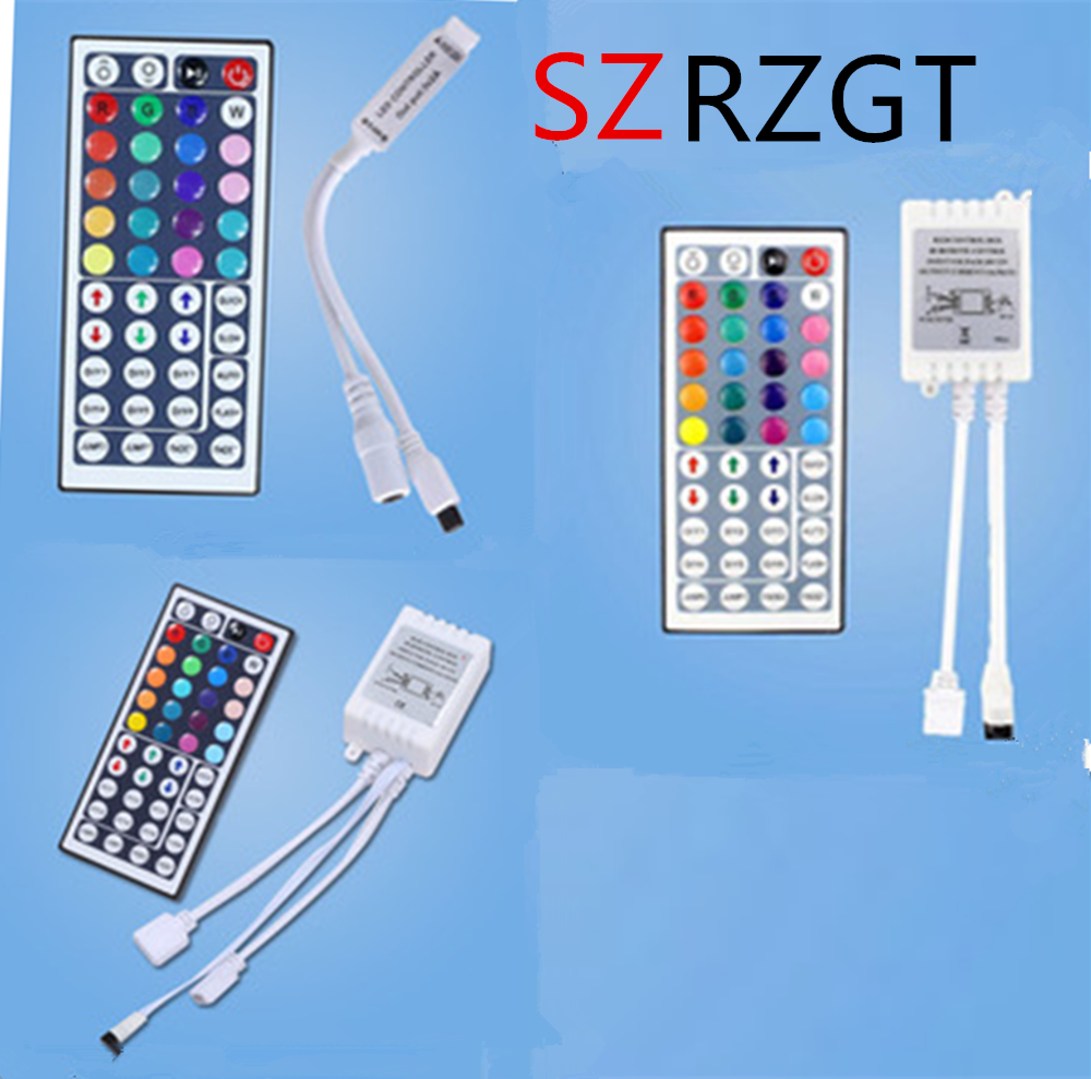Led Controller 44 Keys LED IR RGB Controler box 1 to 2 Controller IR Remote Dimmer DC12V For RGB 3528 5050 LED Strip Lights