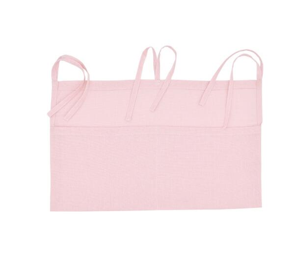 1 pçs algodão berço do bebê pendurado saco de armazenamento berço do bebê cama marca organizador brinquedo fralda bolso para cc cama: Pink