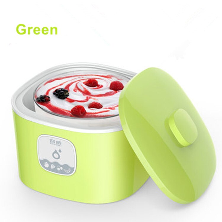 Natto, yoghurt og risvin 3 in 1 automatisk maker stegt yoghurt maskine husholdnings automatisk mini glasforing natto yoghurt maker: Grøn