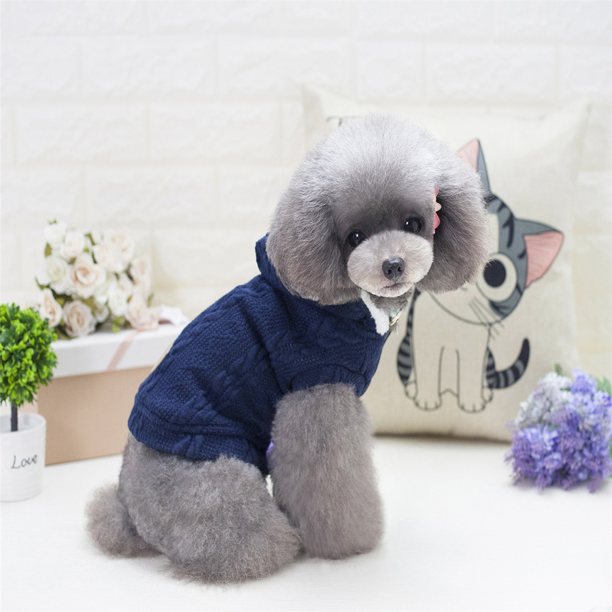 S-XXL Dog Clothes Knitting Crochet Cloth Sweater For Cats Chihuahua Pets Small Puppy Cat French Bulldog York Winter Pet Clothing