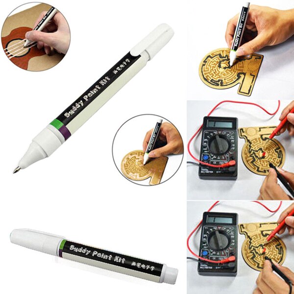 1 Pcs Conductive DIY Ink Pen Dry Fast Electronic Circuit Draw Instantly Tool Flowery DOM668