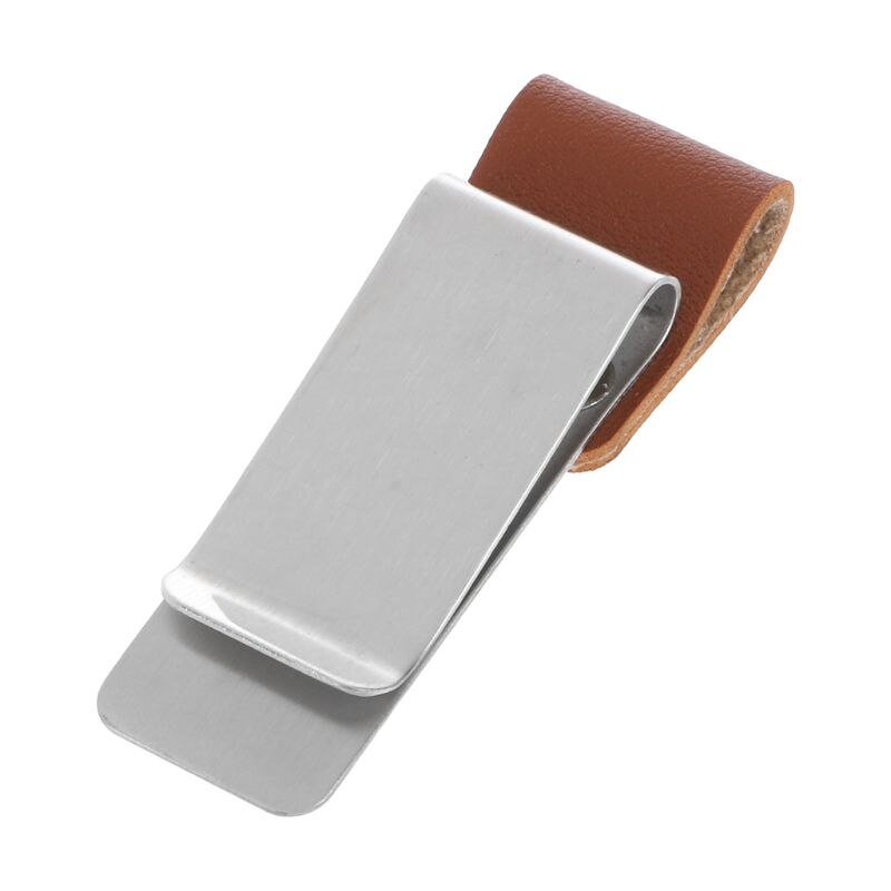 Handmade Leather Stainless Steel Pen Holder Clip Journal Notebook Paper Folder: 3