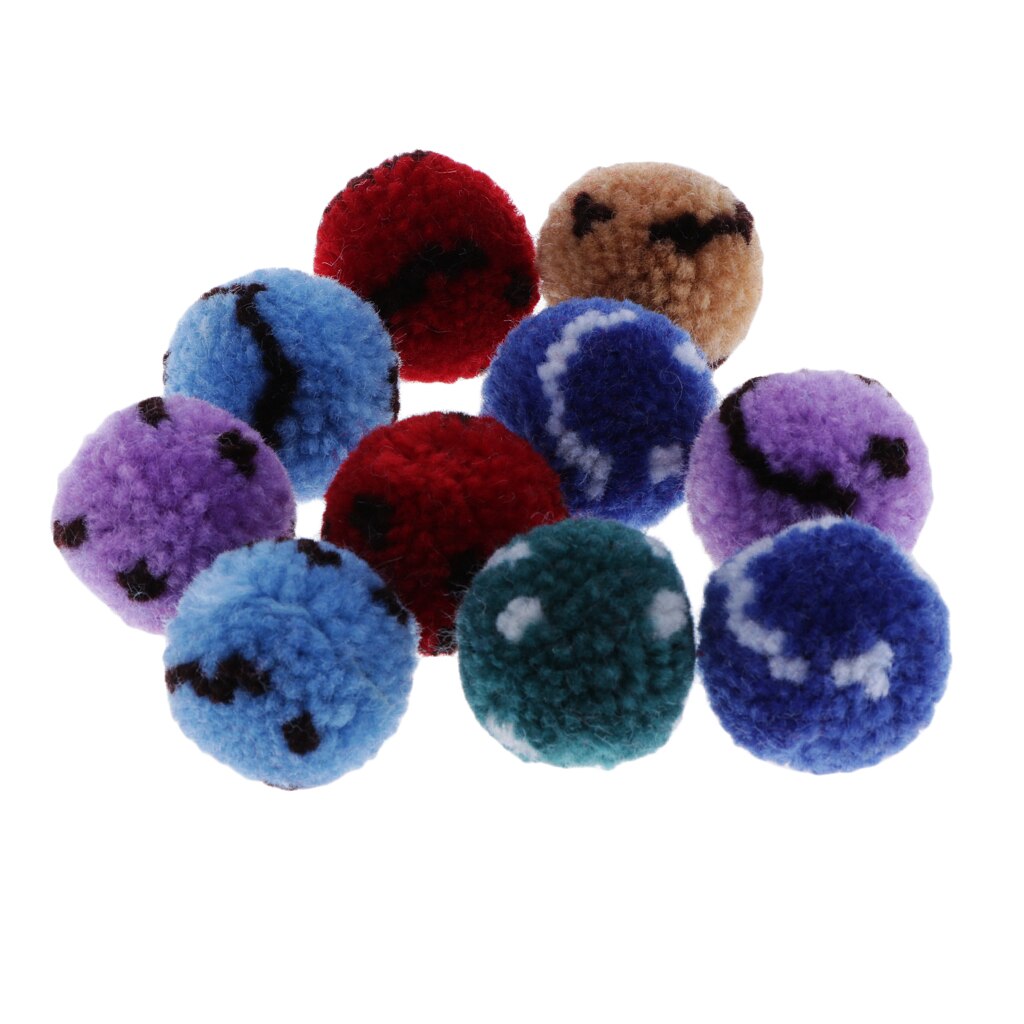 30 Pieces Colorful Soft Fabric Pompom Ball Face Ball for Hat Shoes Scarves Bag Charms