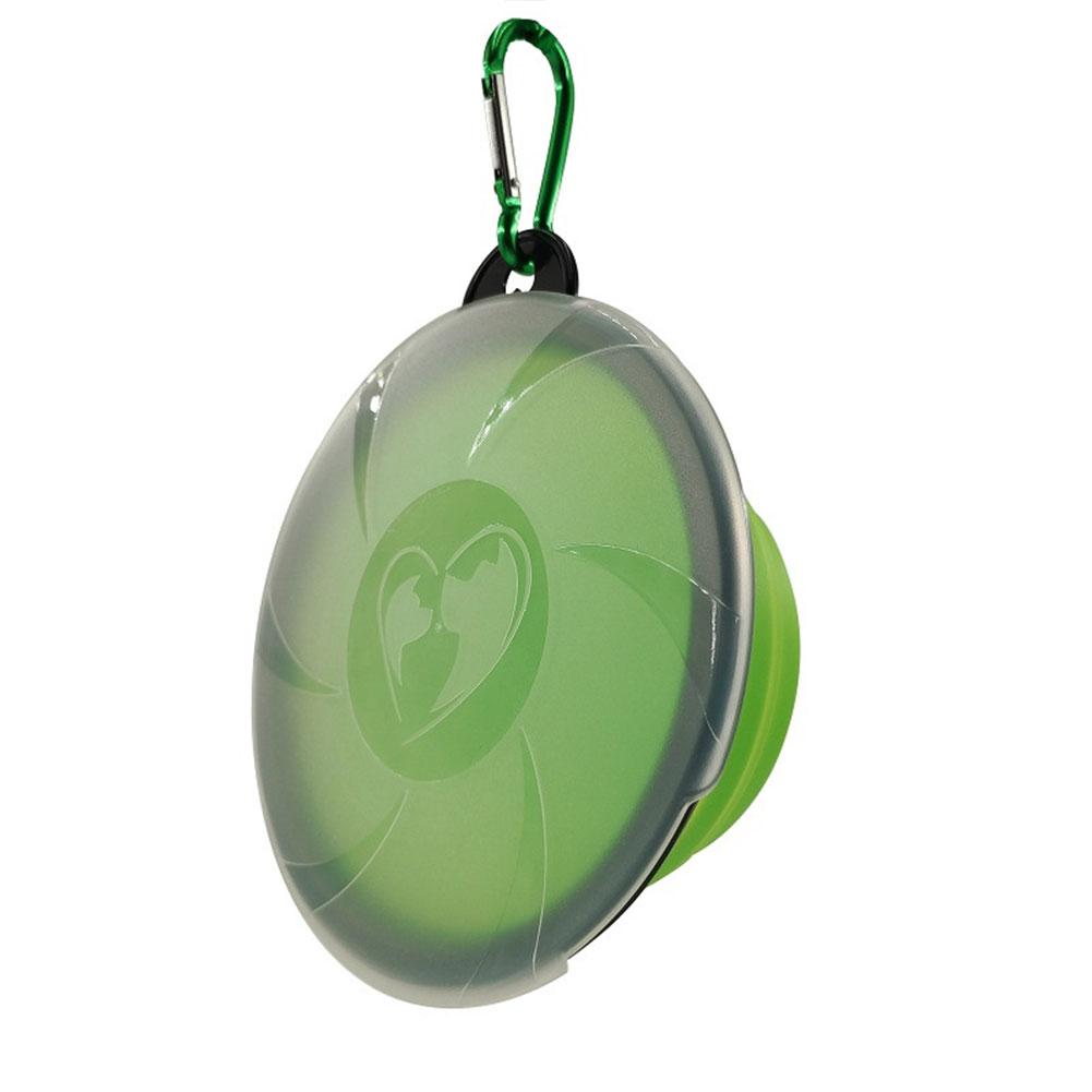 450ml hondenbakken, voerbak voor huisdieren, opvouwbare waterbak voor honden, draagbare, afwasbare voerbak voor binnen en buiten: Groente