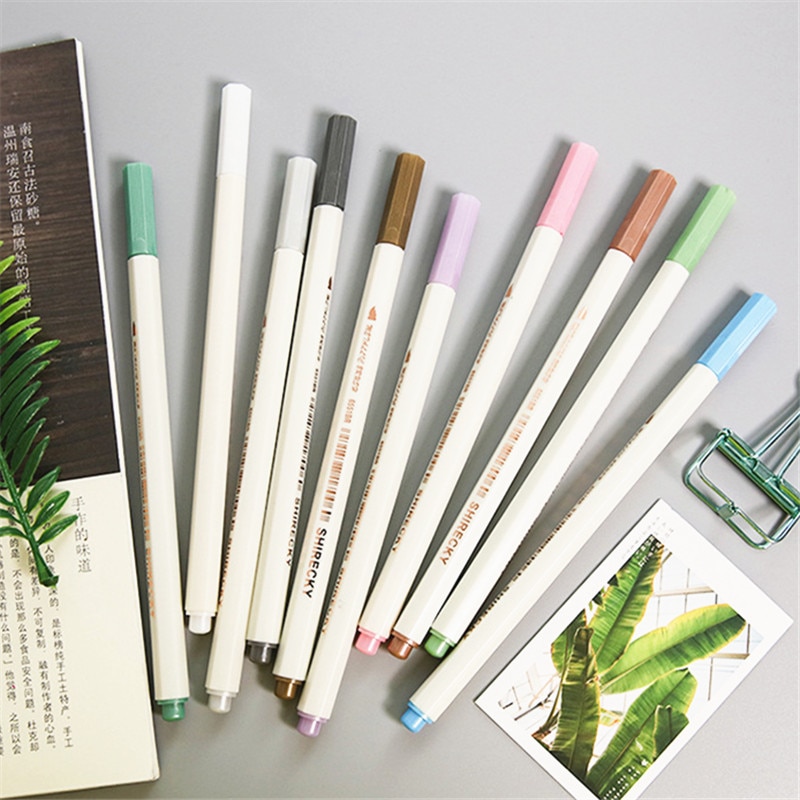 Luxe Metallic Colour Brush pen Art Marker Pen Tekening pennen student School Kantoorbenodigdheden