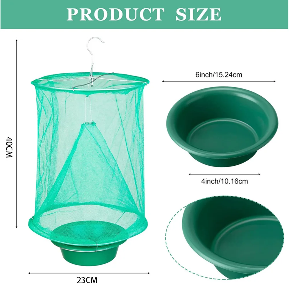 Pest Control Reusable Hanging Fly Catcher, Killer Flies, Flytrap Cage, Net Trap, Garden, Home