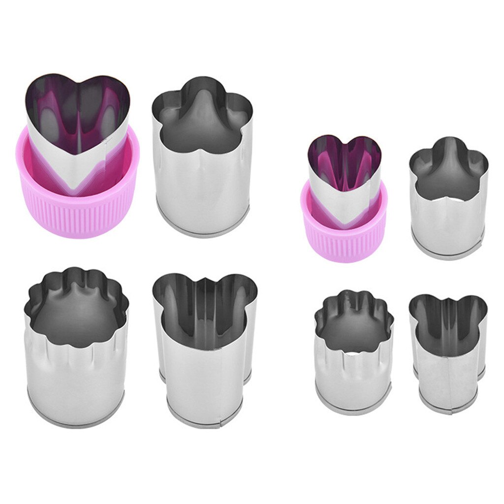 8 Stuks Groente Cutter Mould Fruit Slicer Fondant Cake Cookie Plunger Bloemen Ster Vorm Baksel Mold Verdelers Gereedschap