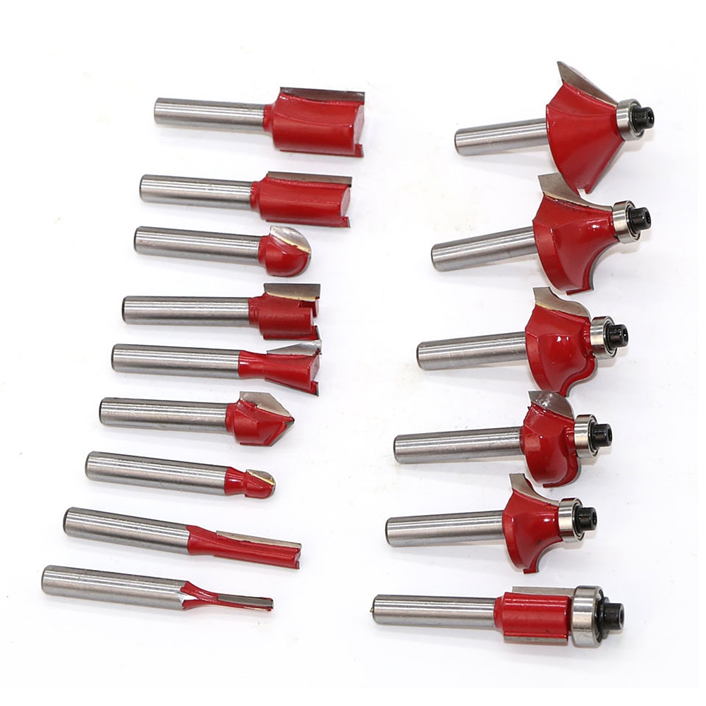 Fraise à Rainurer 1/4" Pour Défonceuse - 3 Pièces - Diamètres 3/4", 5/16", 1-1/8" - Pour Bols Et Plateaux Bois - 3