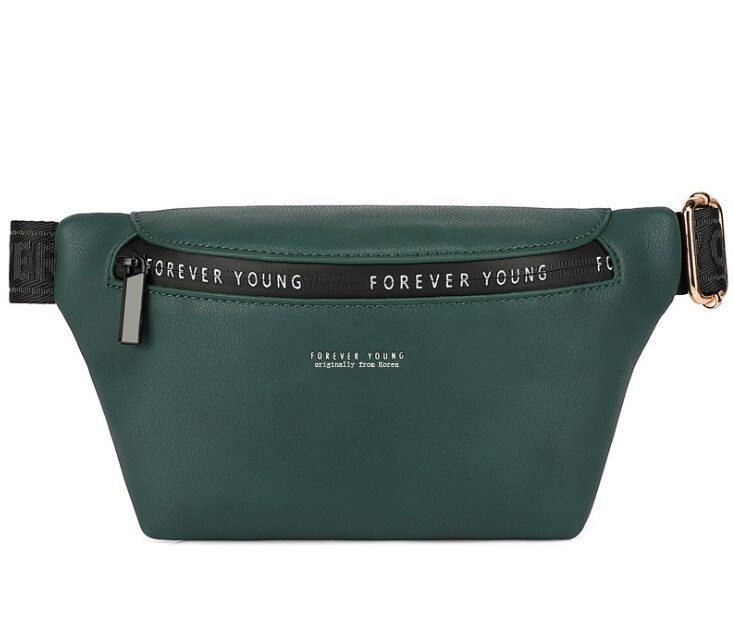 Vrouwen Mode Riem Tas Grote Capaciteit Taille Verpakking Lederen Taille Zakken Zak Zakken Multifunctionele Borst Bag: green